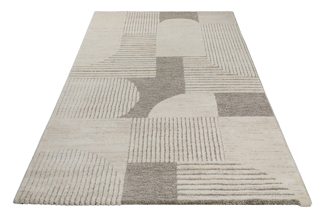 Mats Teppich creme beige Kurzflor rechteckig