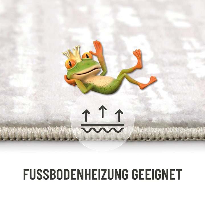 Mauri Badteppich greige Kurzflor rechteckig