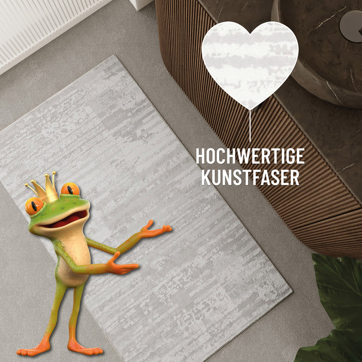 Mauri Badteppich greige Kurzflor rechteckig