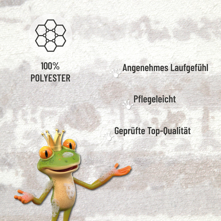 Mauri Badteppich greige Kurzflor rechteckig