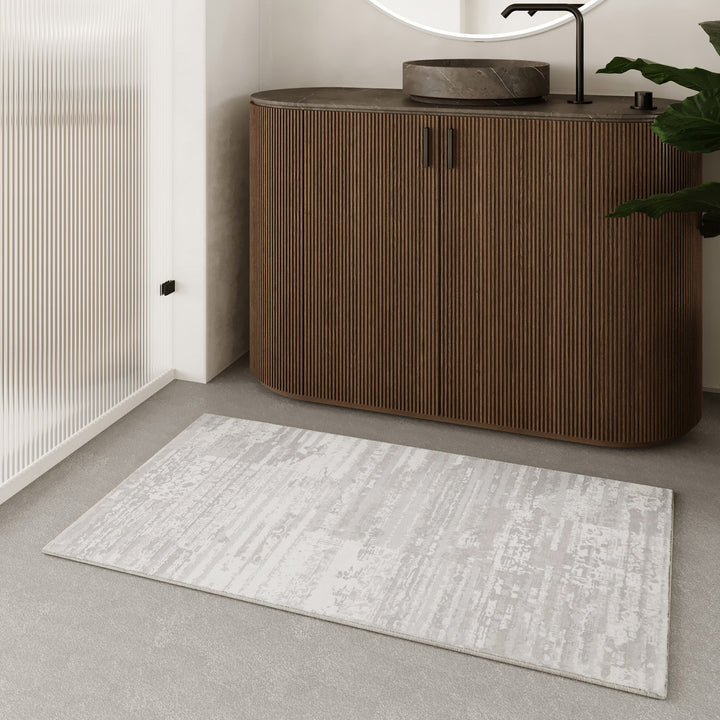 Mauri Badteppich greige Kurzflor rechteckig