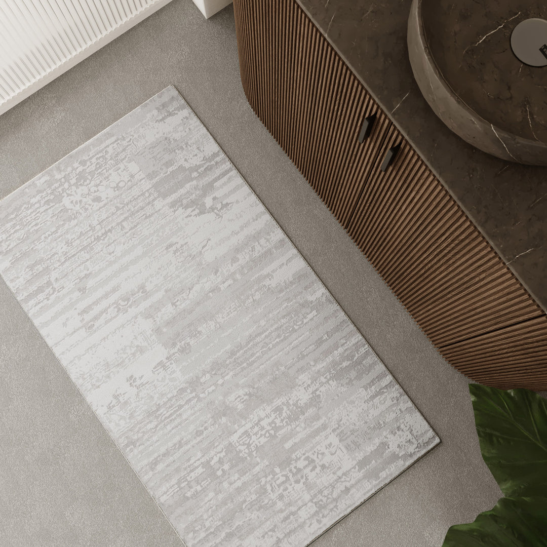 Mauri Badteppich greige Kurzflor rechteckig