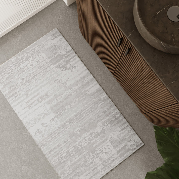 Mauri Badteppich greige Kurzflor rechteckig