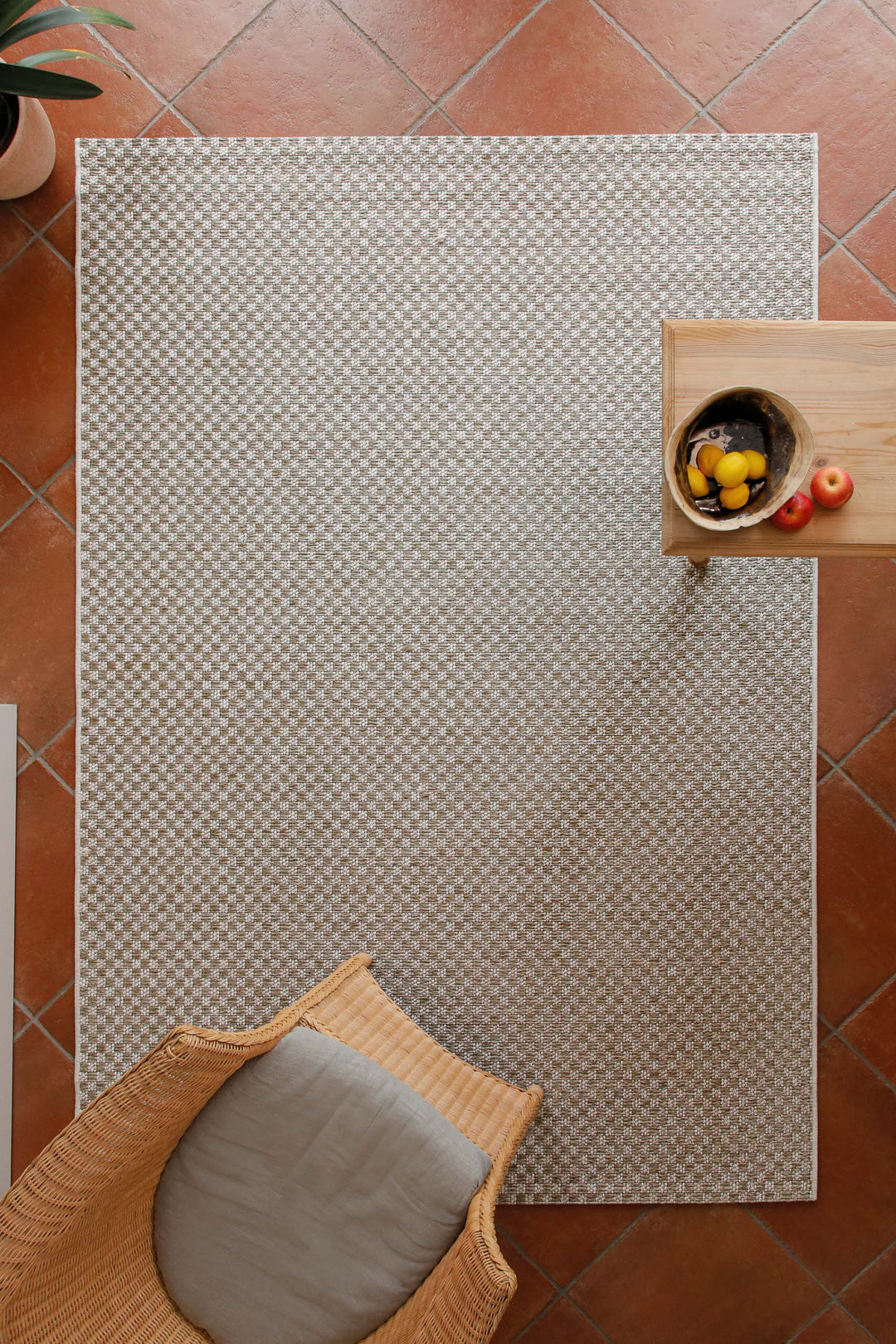 In-& Outdoor Teppich Miami South Beach creme weiß rechteckig Draufsicht