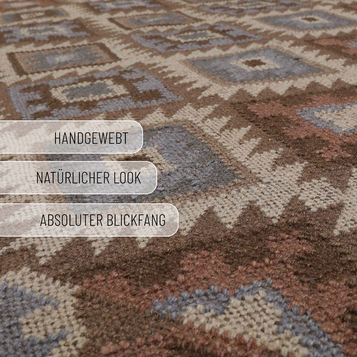 Migny Teppich hellbraun Kurzflor rechteckig