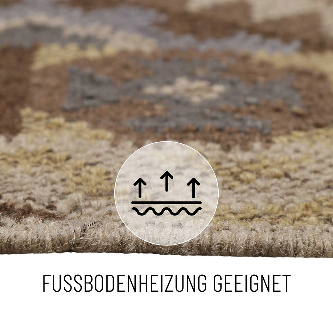 Migny Teppich hellbraun Kurzflor rechteckig