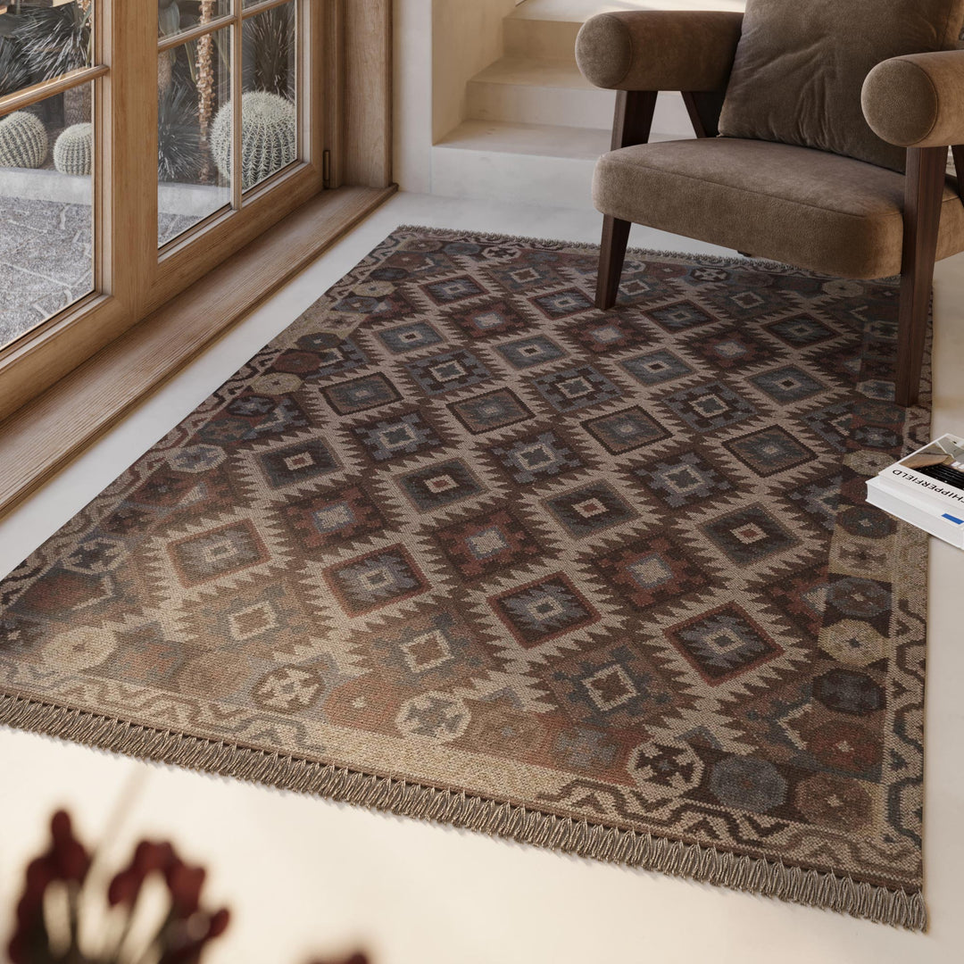 Migny Teppich hellbraun Kurzflor rechteckig