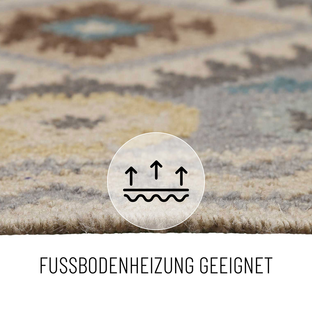 Migny Teppich hellgrau Kurzflor rechteckig