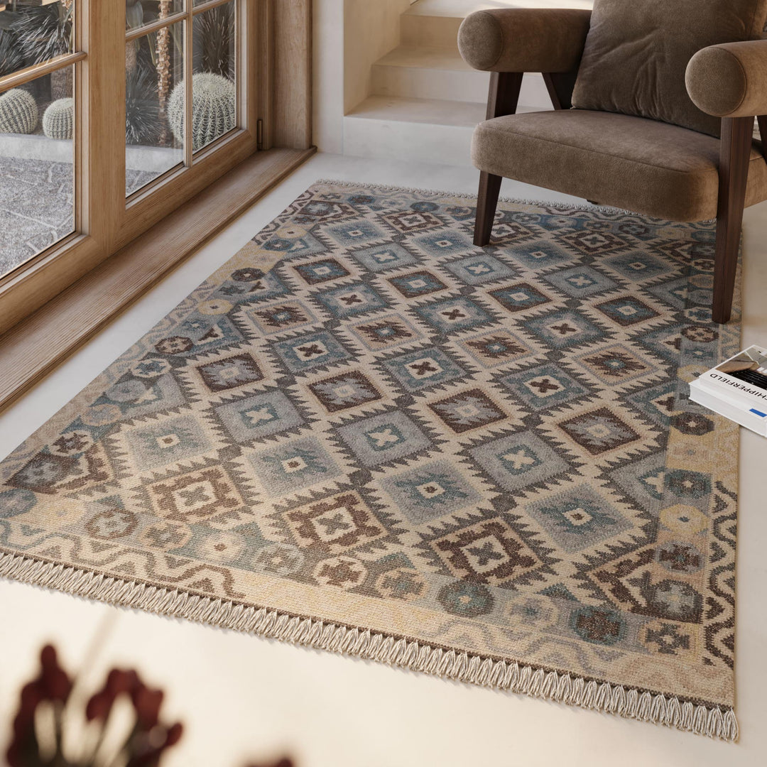 Migny Teppich hellgrau Kurzflor rechteckig