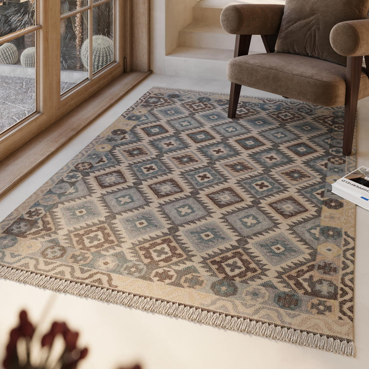 Migny Teppich hellgrau Kurzflor rechteckig