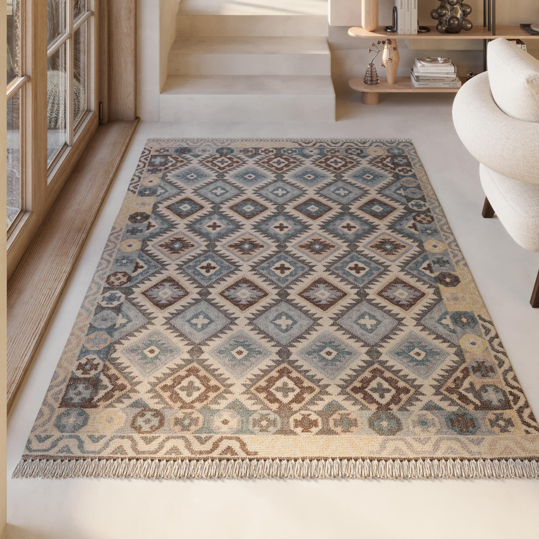 Migny Teppich hellgrau Kurzflor rechteckig