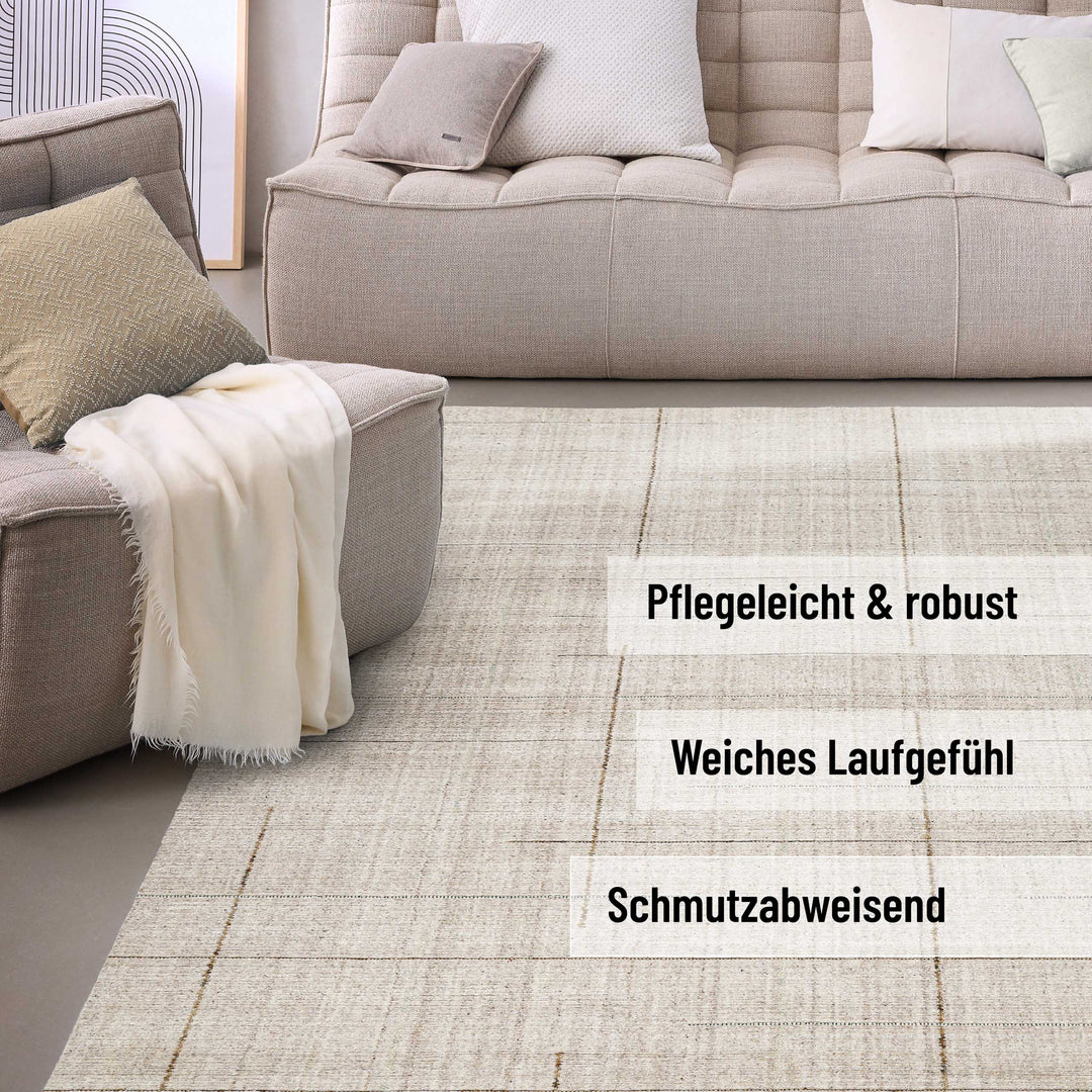 Kurzflor Teppich Greige "Milly" WECONhome