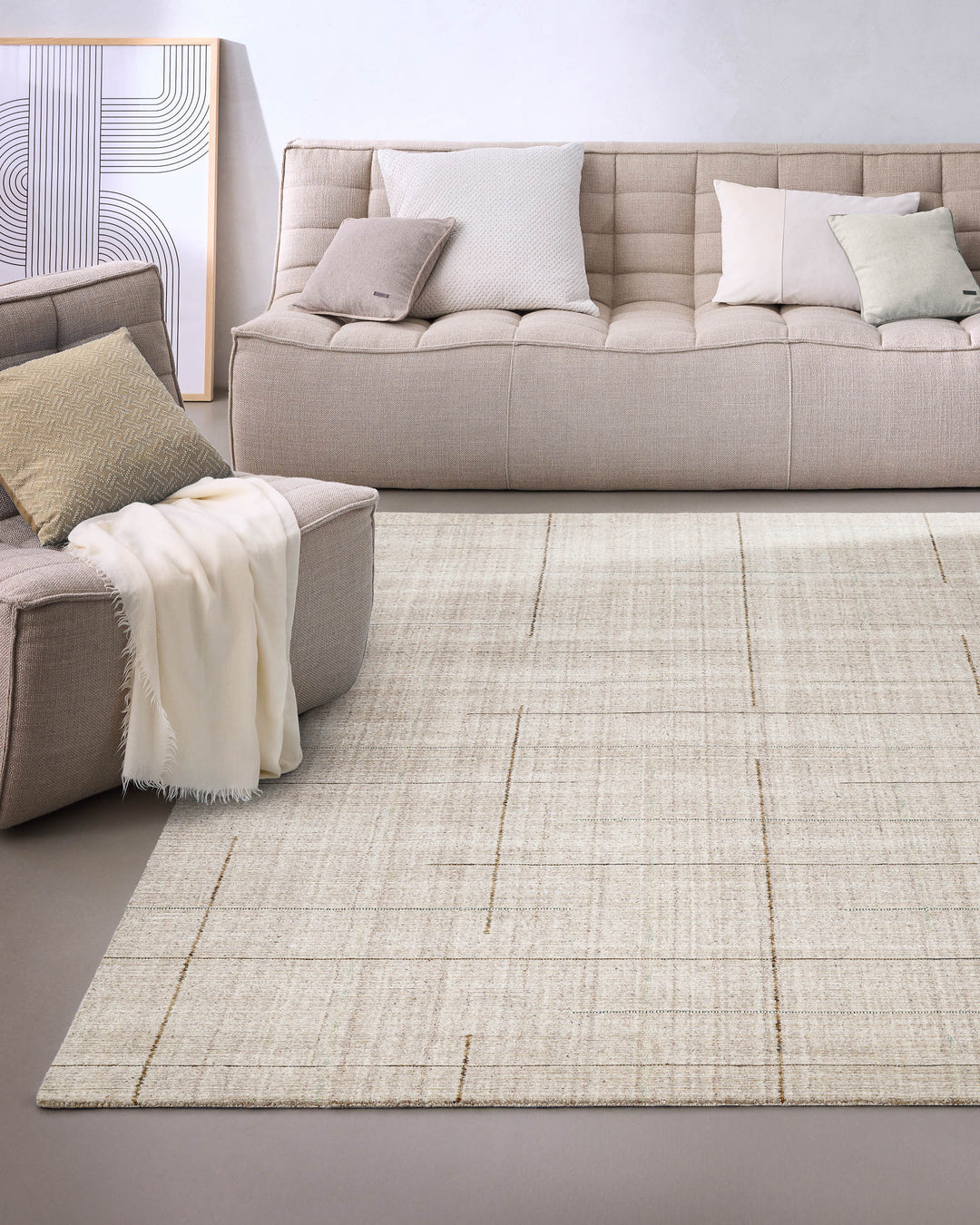 Kurzflor Teppich Greige "Milly" WECONhome