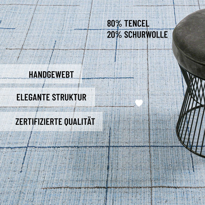 Kurzflor Teppich Licht Blau "Milly" WECONhome