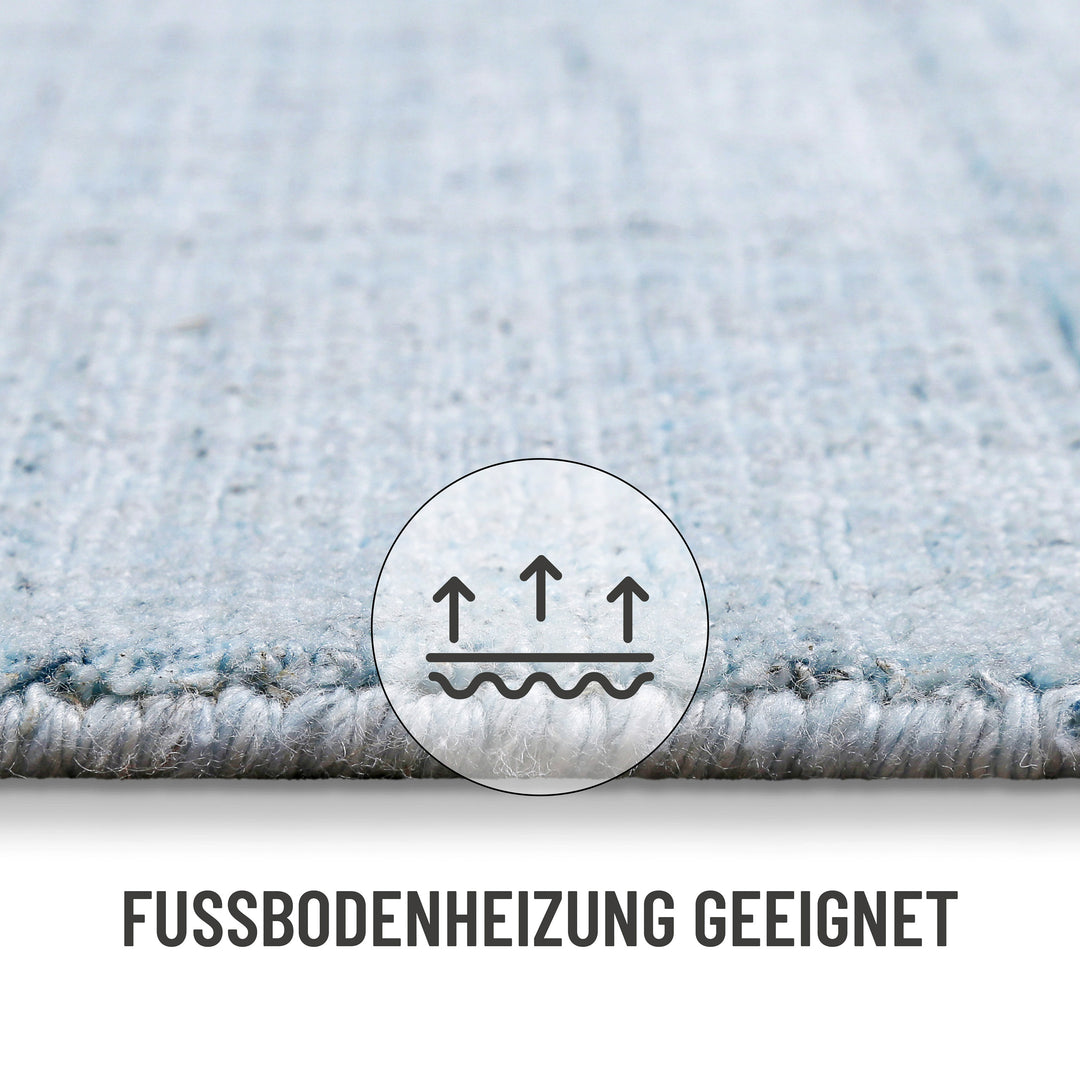 Kurzflor Teppich Licht Blau "Milly" WECONhome