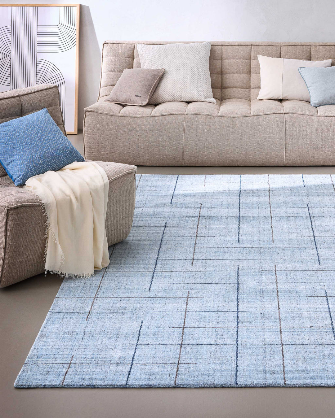 Kurzflor Teppich Licht Blau "Milly" WECONhome