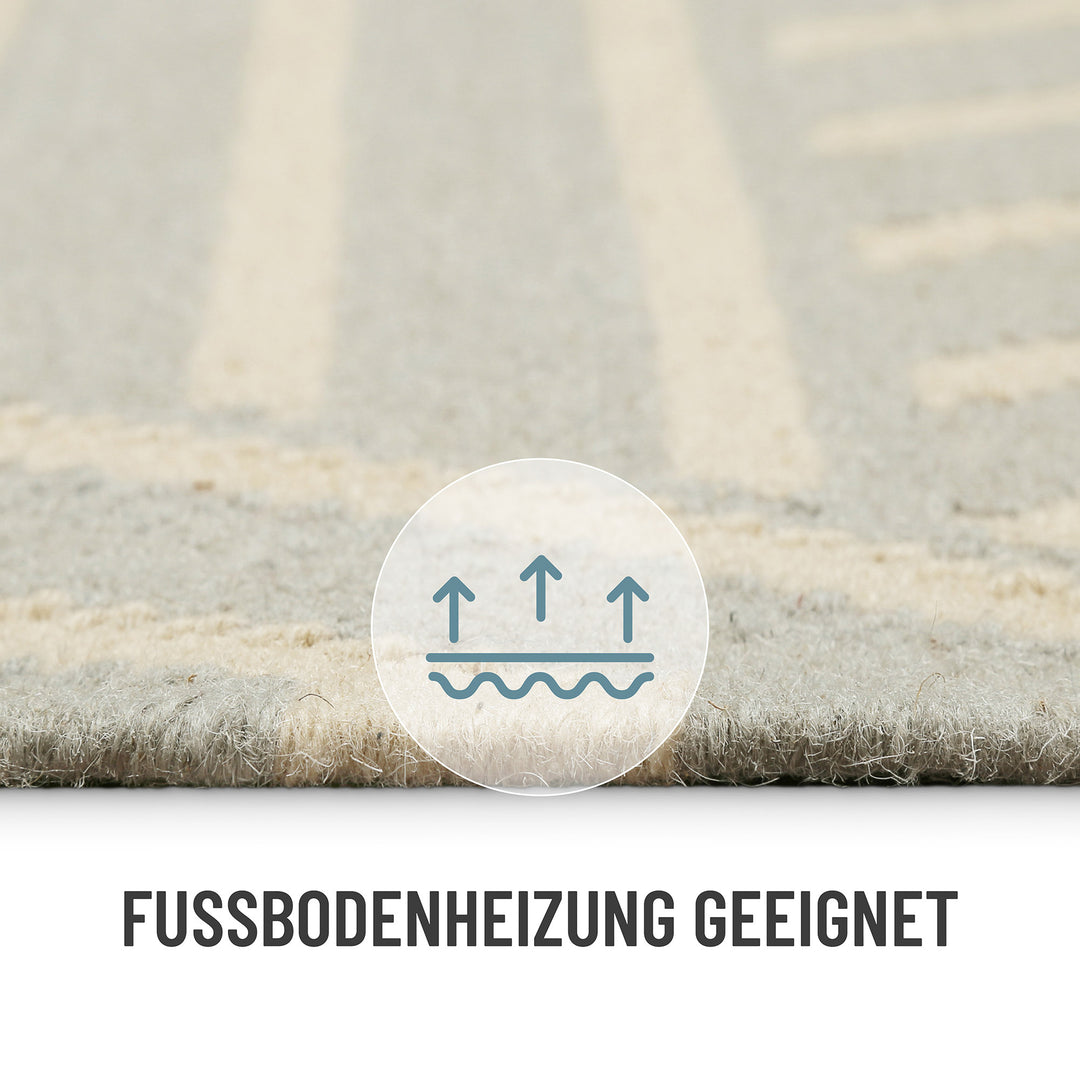 Modern Pop Teppich pastell grau Kurzflor rechteckig