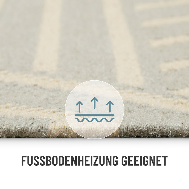 Modern Pop Teppich pastell grau Kurzflor rechteckig