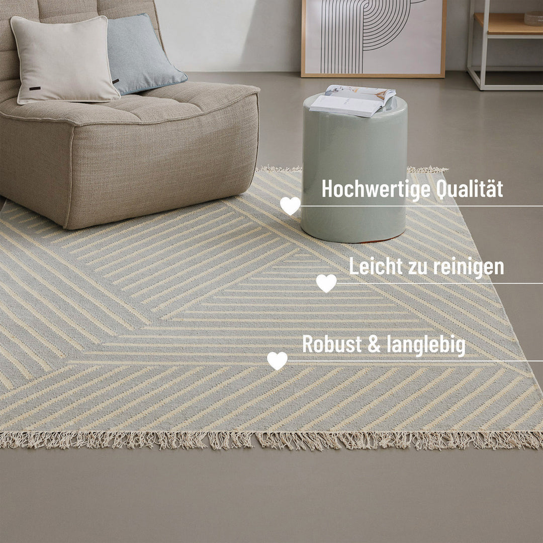 Modern Pop Teppich pastell grau Kurzflor rechteckig