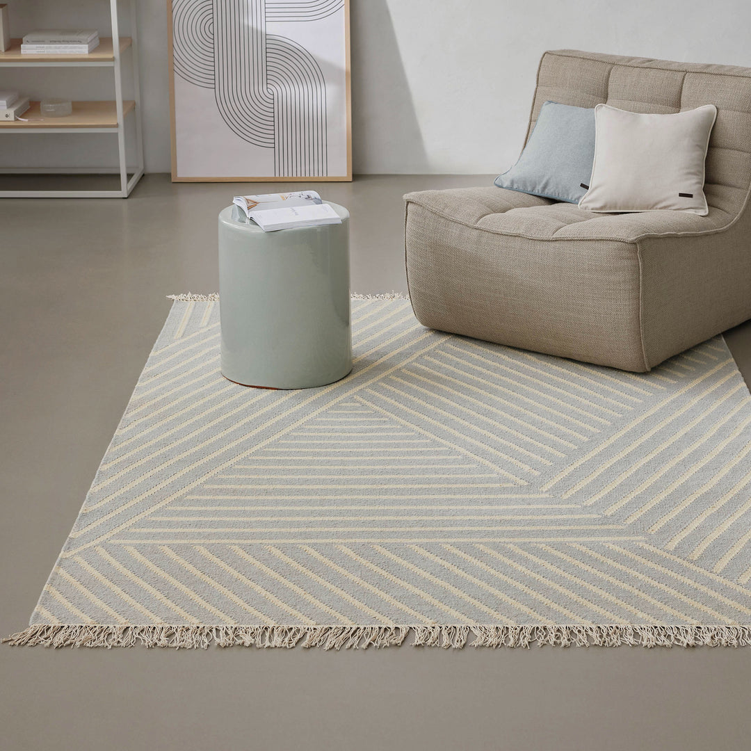 Modern Pop Teppich pastell grau Kurzflor rechteckig