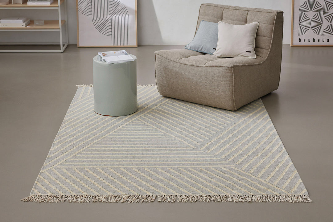 Modern Pop Teppich pastell grau Kurzflor rechteckig