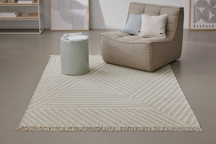 Modern Pop Teppich pastell grau Kurzflor rechteckig
