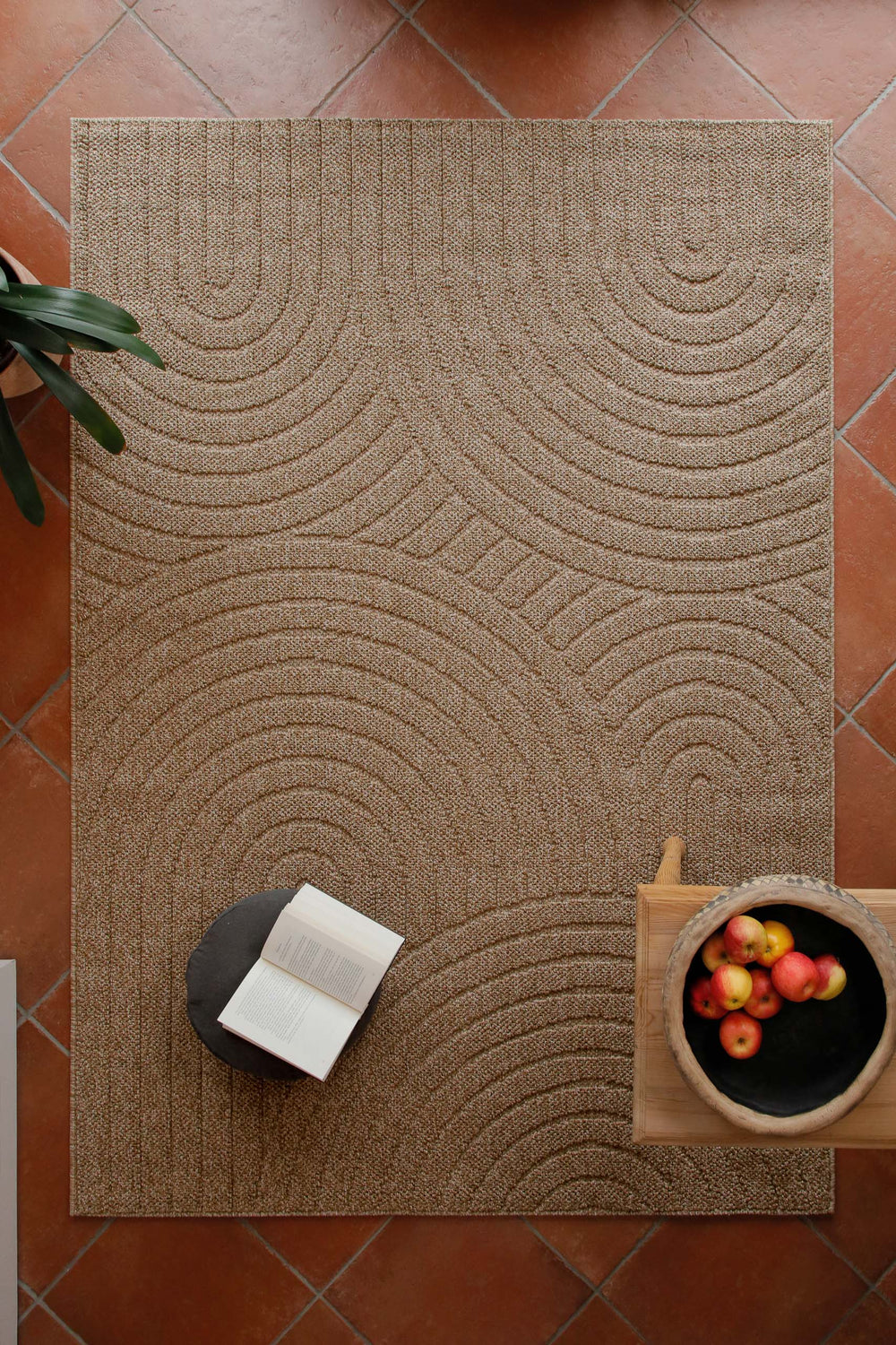 In-& Outdoor Teppich Monoq natur Ansicht im Raum rechteckig