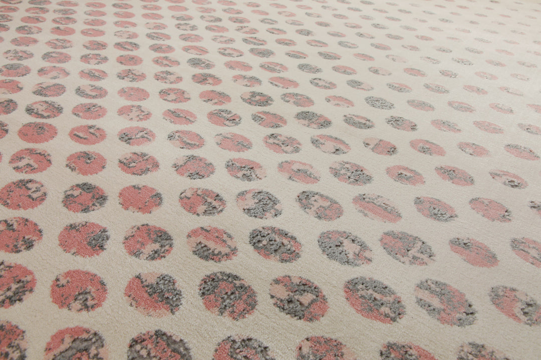 160x230 Teppich Wohnzimmer Creme Punkte