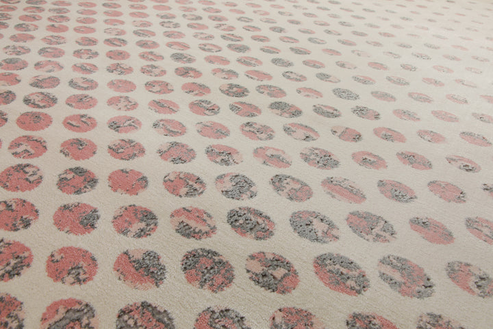 160x230 Teppich Wohnzimmer Creme Punkte