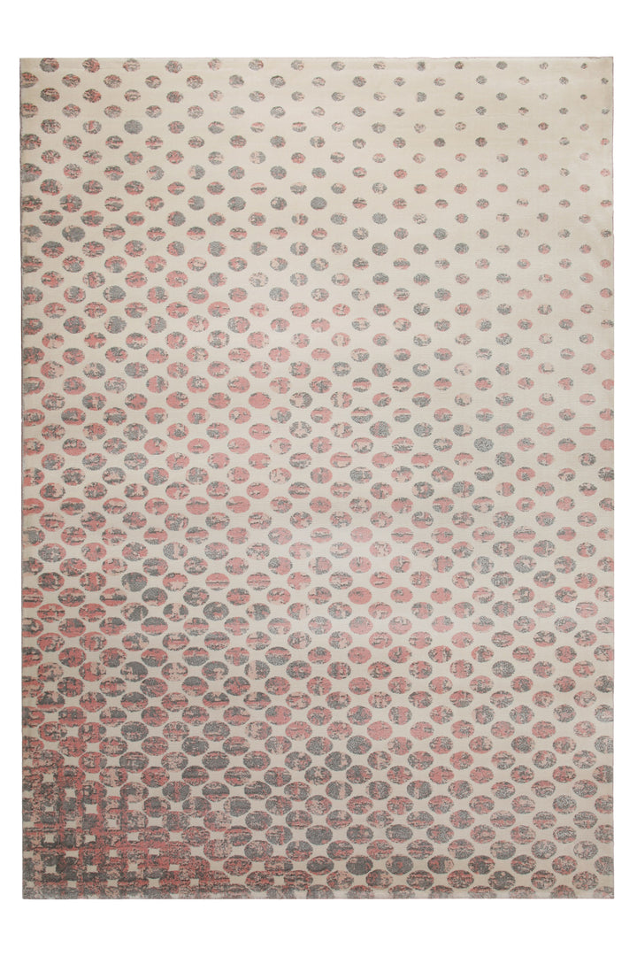 160x230 Teppich Wohnzimmer Creme Punkte