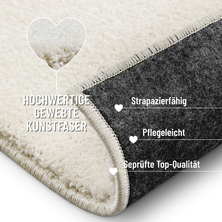 Nova Teppich creme weiß Hochflor rechteckig