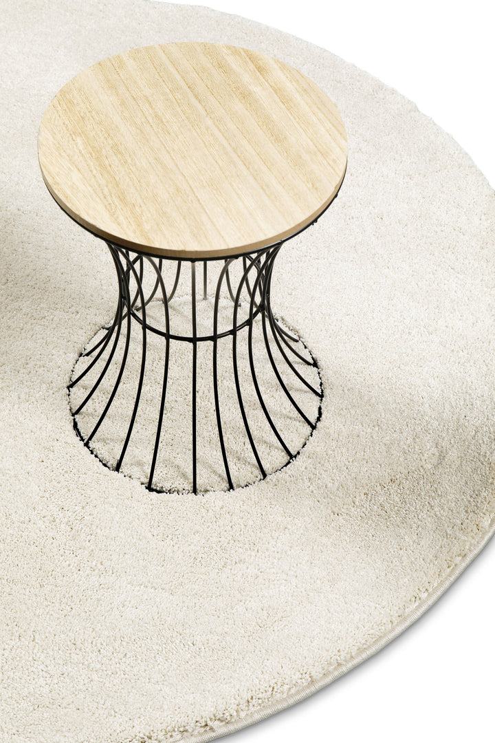 Nova Teppich creme weiß Hochflor rund