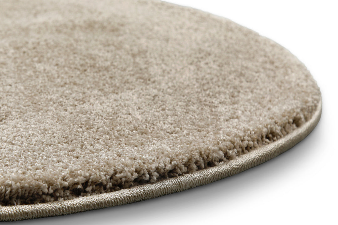 Nova Teppich sand beige Hochflor rund