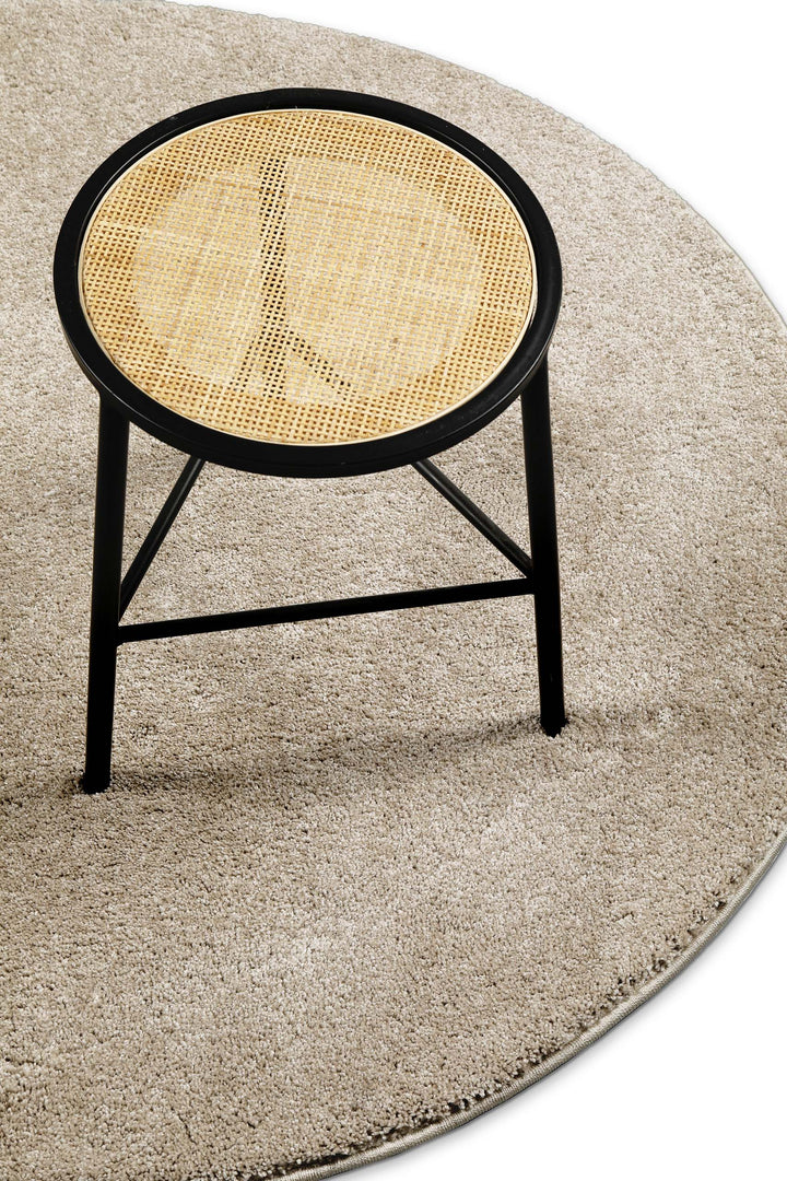 Nova Teppich sand beige Hochflor rund