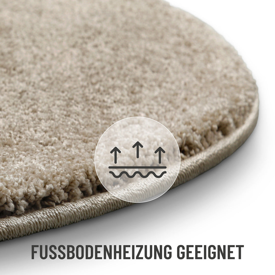Nova Teppich sand beige Hochflor rund