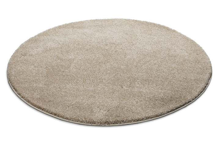 Nova Teppich sand beige Hochflor rund
