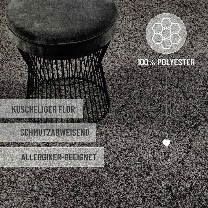 Nova Teppich anthrazit Hochflor rechteckig