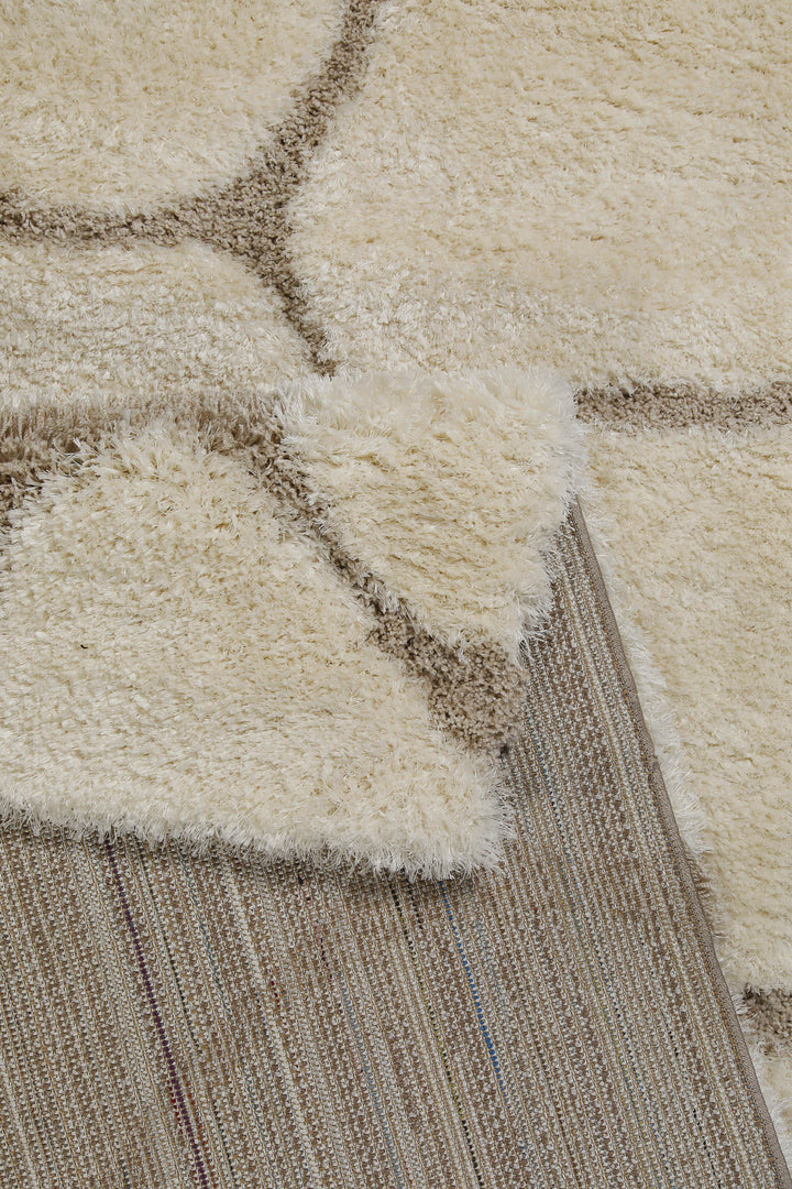 Ponte Teppich creme beige Hochflor rechteckig