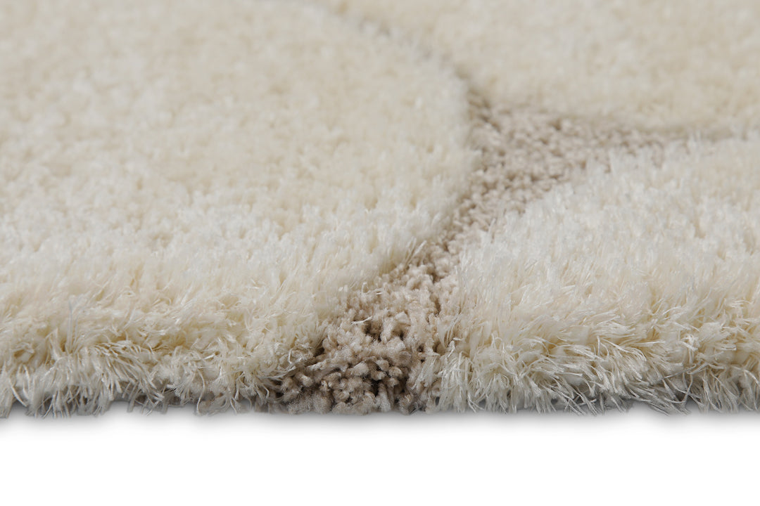 Ponte Teppich creme beige Hochflor rechteckig