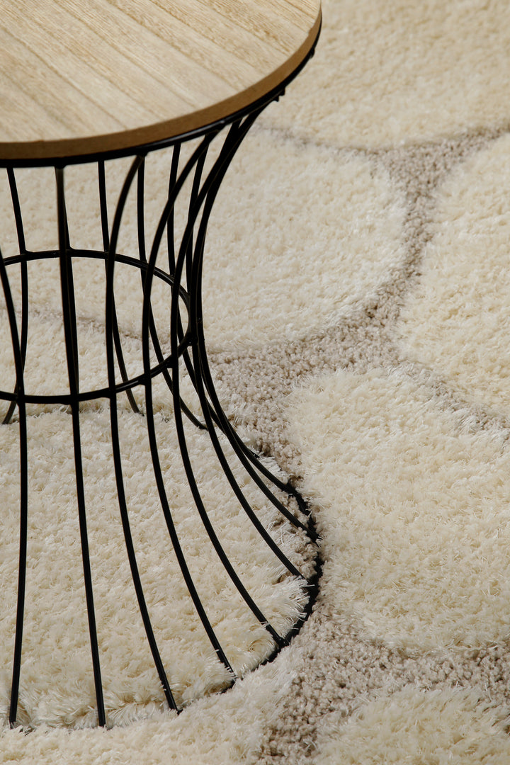 Ponte Teppich creme beige Hochflor rechteckig