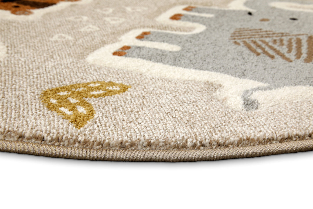 Nala & Friends Teppich sand beige meliert Kurzflor rund