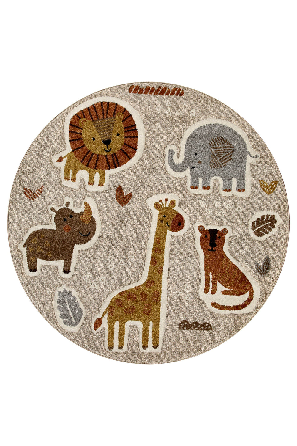 Nala & Friends Teppich sand beige meliert Kurzflor rund