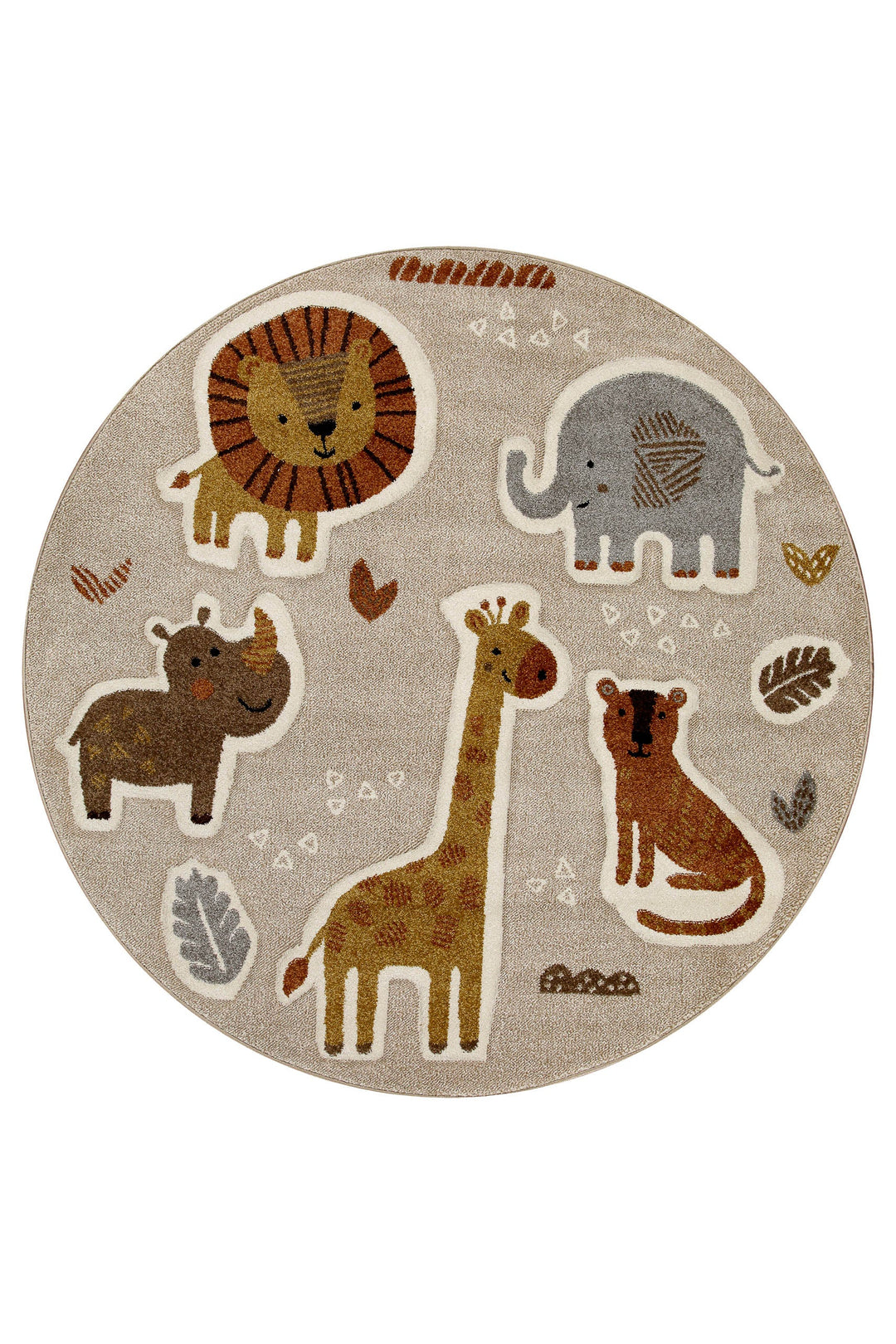 Nala & Friends Teppich sand beige meliert Kurzflor rund