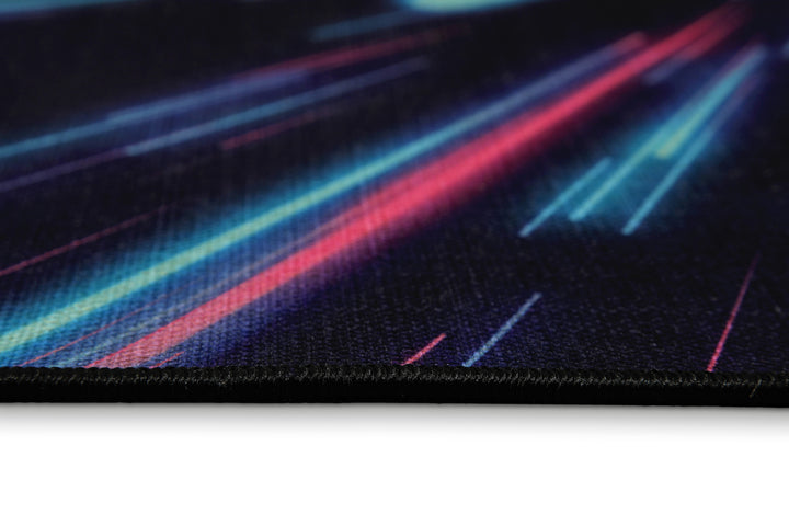 Neon Horizon Teppich schwarz Kurzflor rechteckig