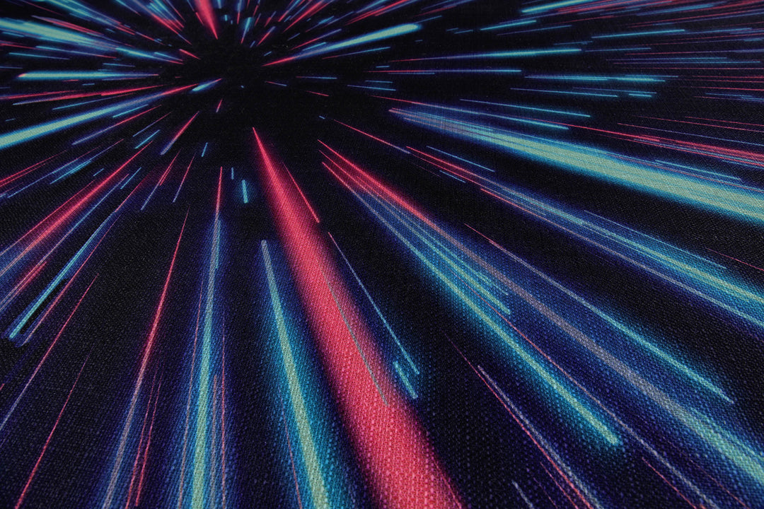 Neon Horizon Teppich schwarz Kurzflor rechteckig