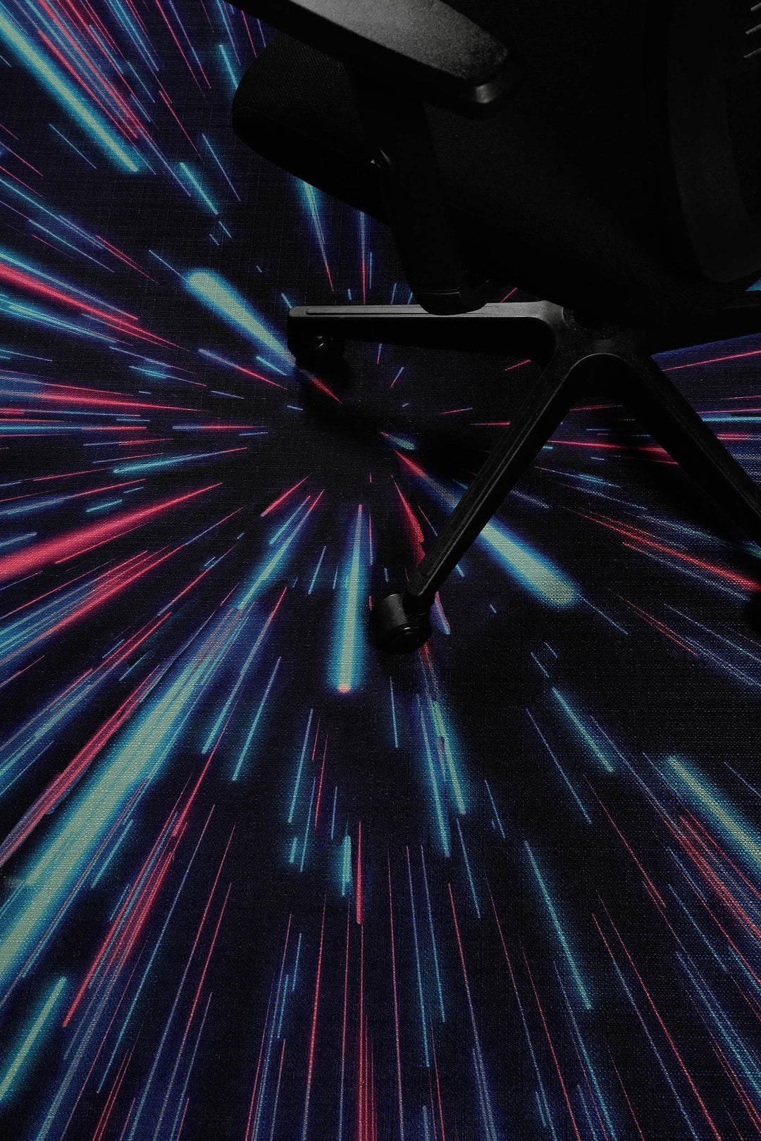 Neon Horizon Teppich schwarz Kurzflor rechteckig