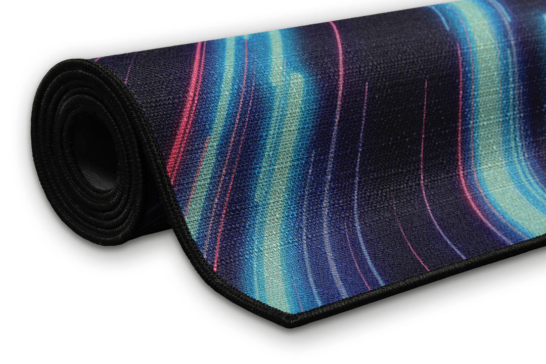 Neon Horizon Teppich schwarz Kurzflor rechteckig