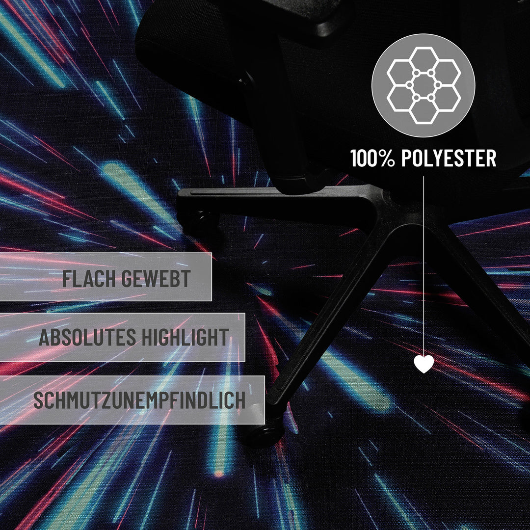 Neon Horizon Teppich schwarz Kurzflor rechteckig