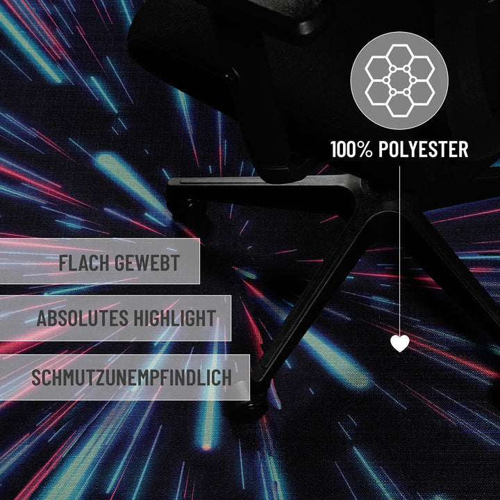 Neon Horizon Teppich schwarz Kurzflor rechteckig