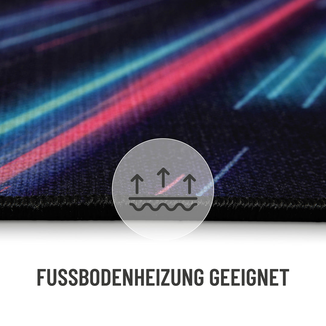 Neon Horizon Teppich schwarz Kurzflor rechteckig